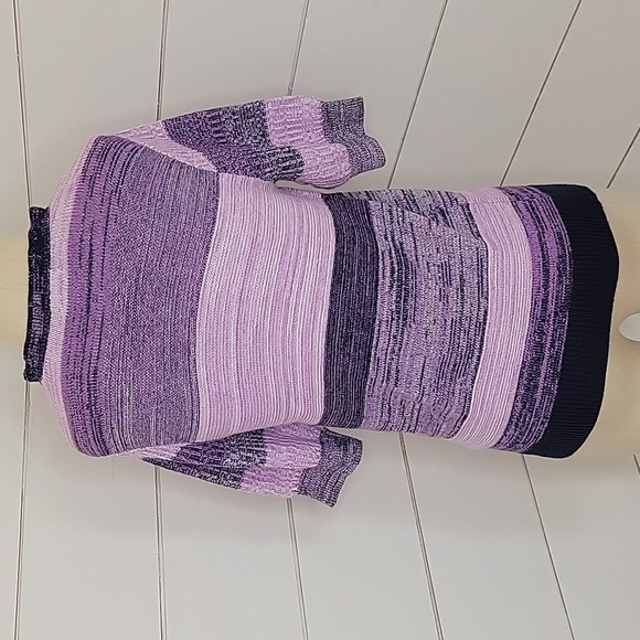 NWT Halogen small purple grey white short sleeve sweater - Picture 2 of 4